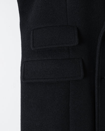 DOUBLE-BREASTED MAXI WOOL COAT / BLACK