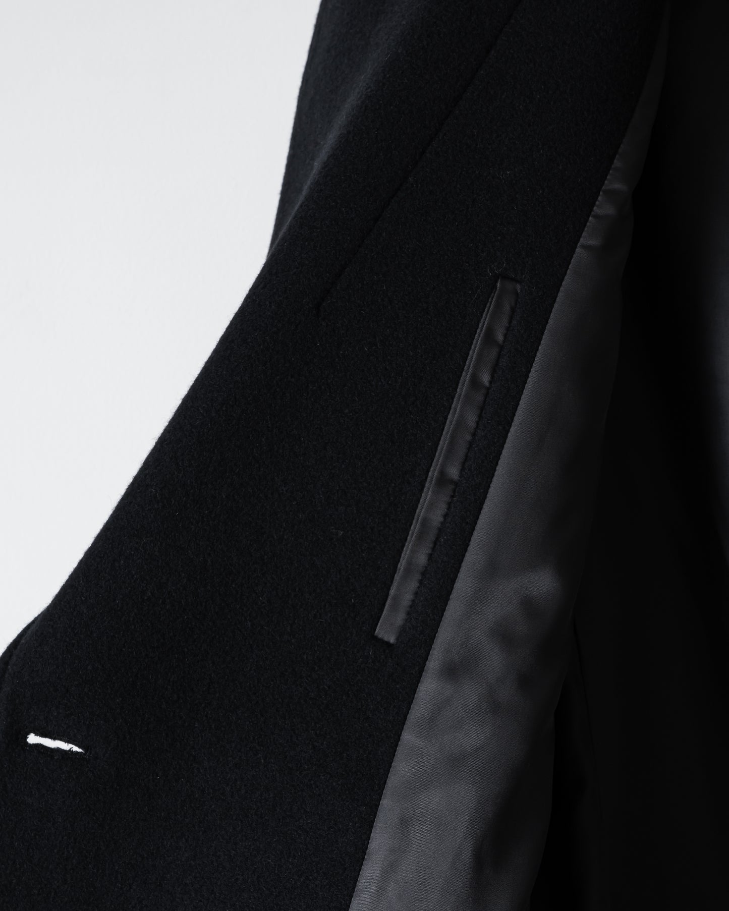 DOUBLE-BREASTED MAXI WOOL COAT / BLACK