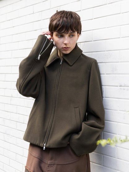 Refined Wool Short Blouson