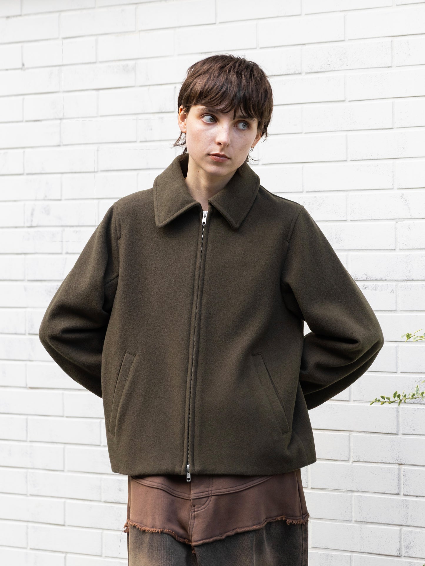 Refined Wool Short Blouson