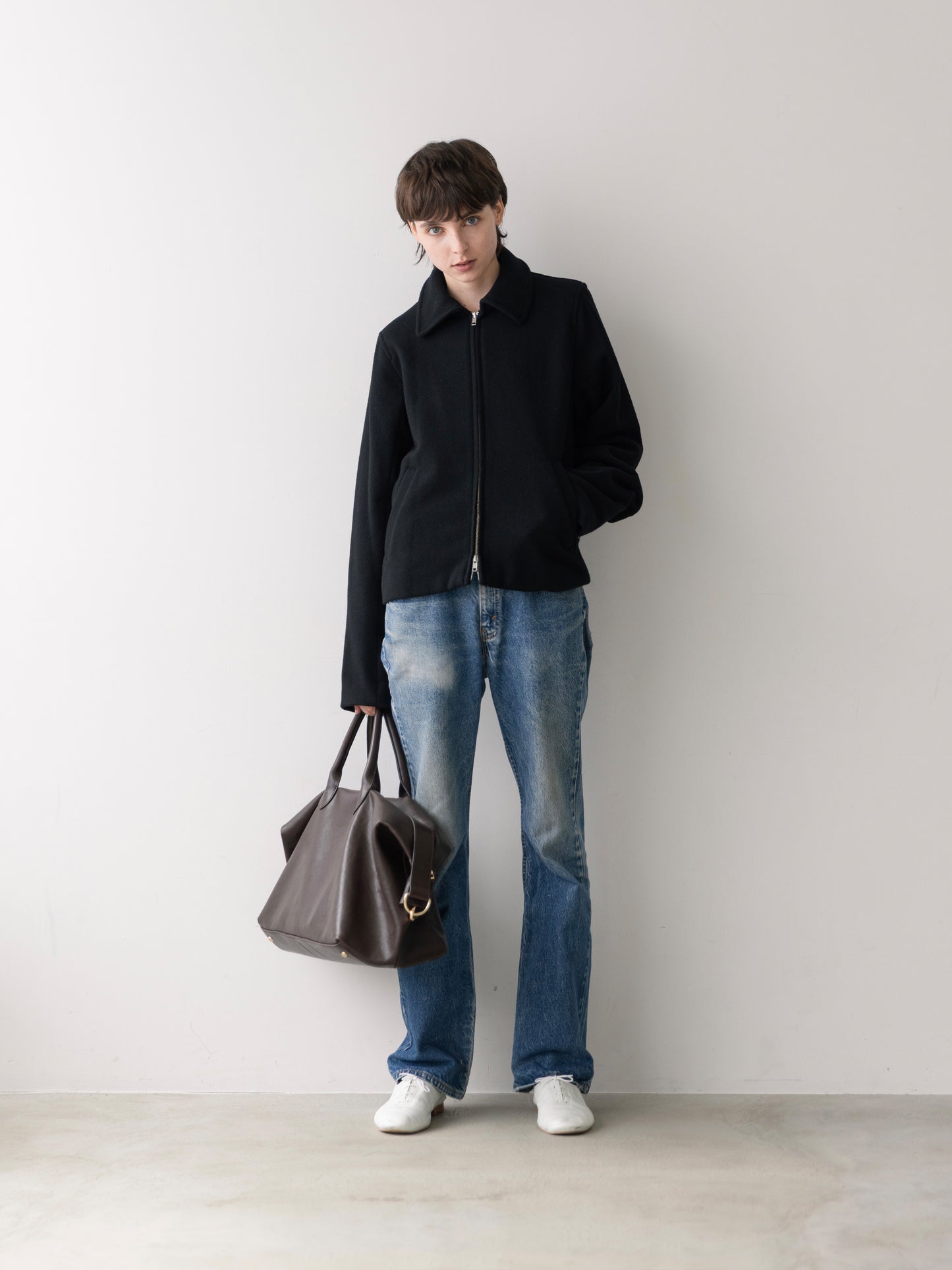 Refined Wool Short Blouson