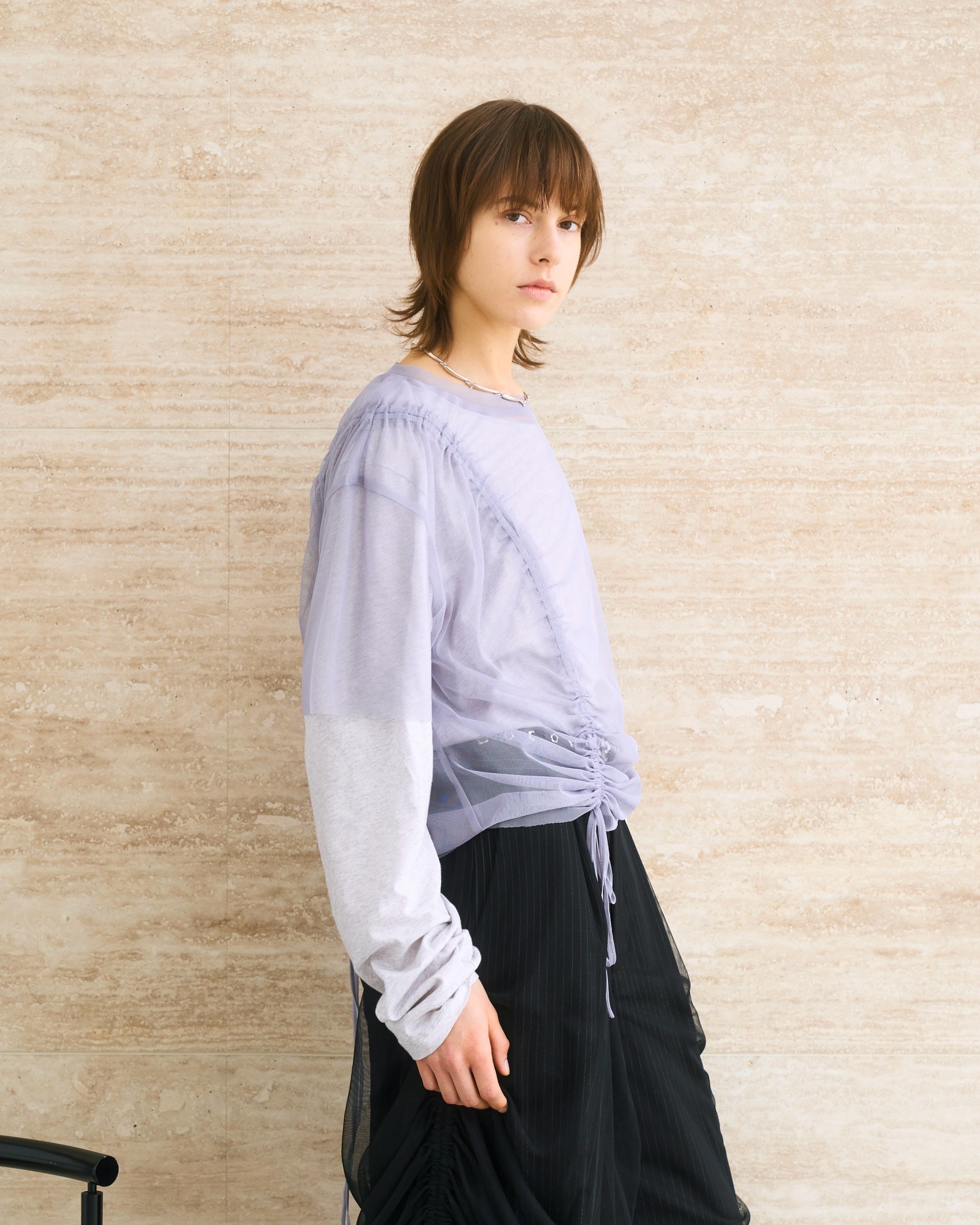 Tulle Modular Layered Long Sleeve T-Shirt ⁡ – ILEAN
