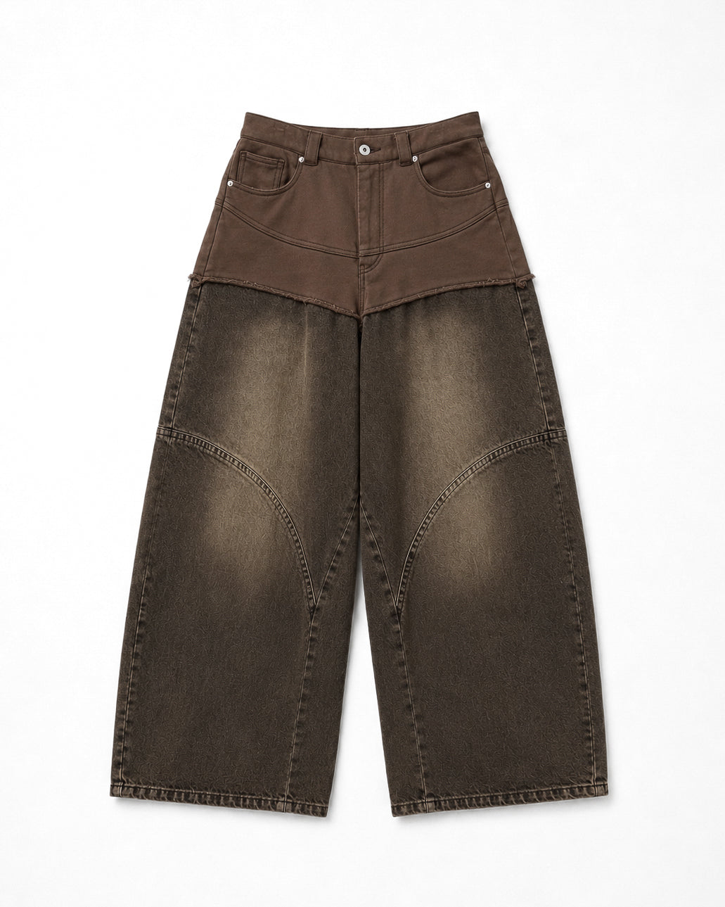 HYBRID DOCKING DENIM PANTS / BROWN