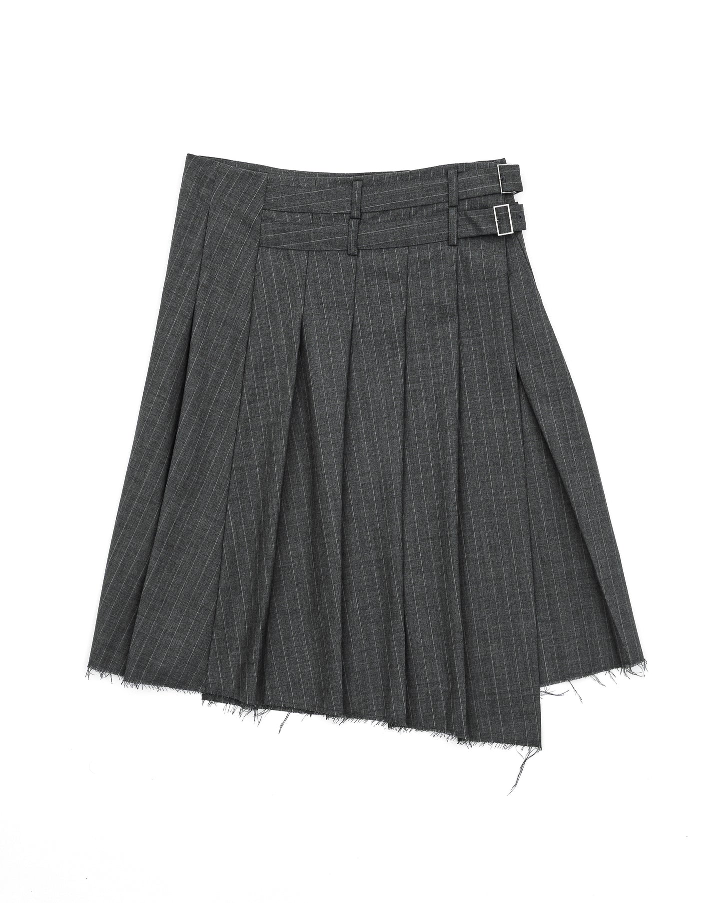 ASYMMETRY WOOL WRAP SKIRT / GRAY