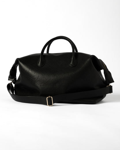 TIMELESS LEATHER BOSTON BAG / BLACK×GOLD