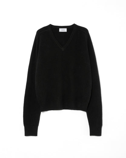 AUTHENTIC CASHMERE V-NECK KNIT / BLACK