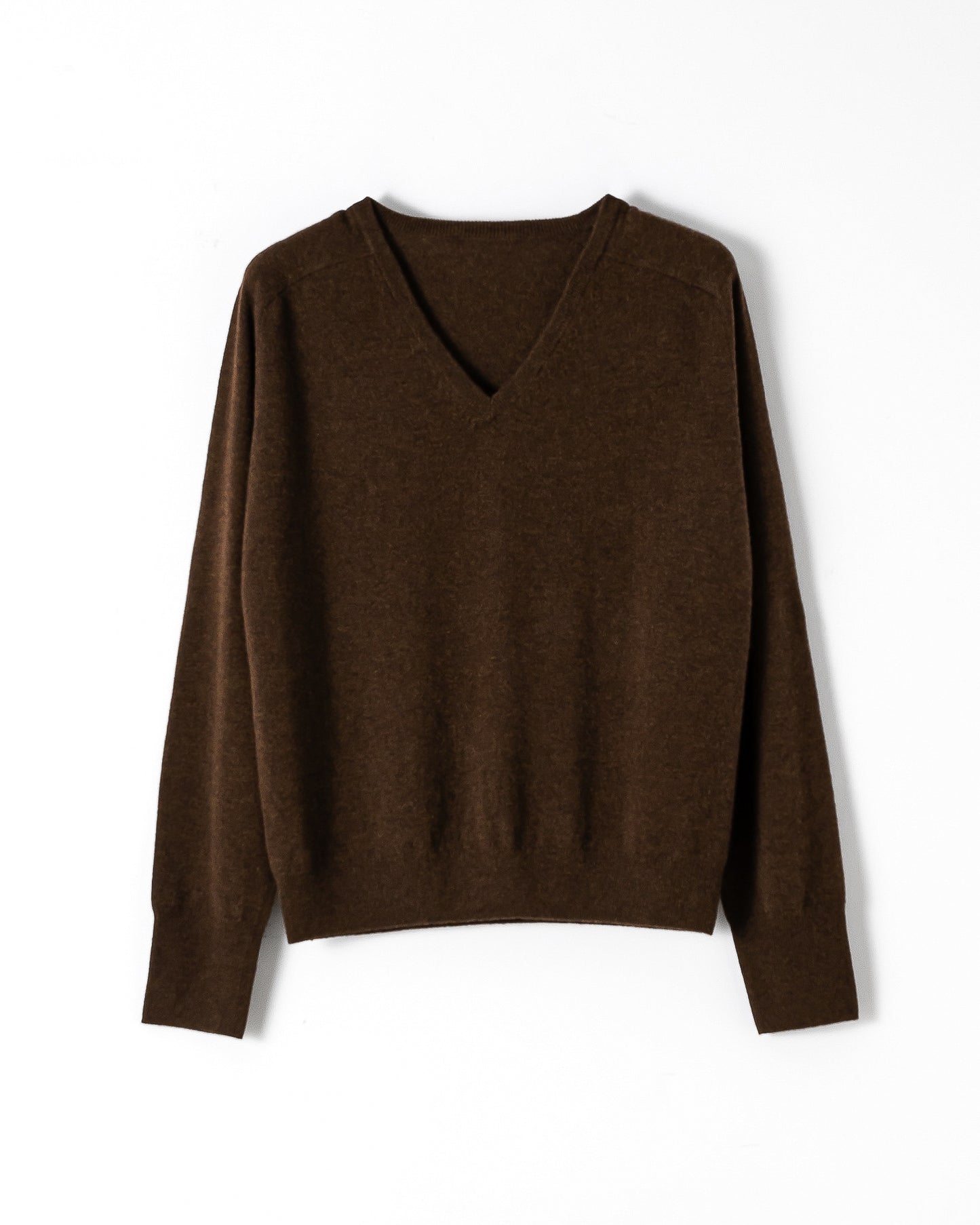 CASHMERE V-NECK KNIT / BROWN
