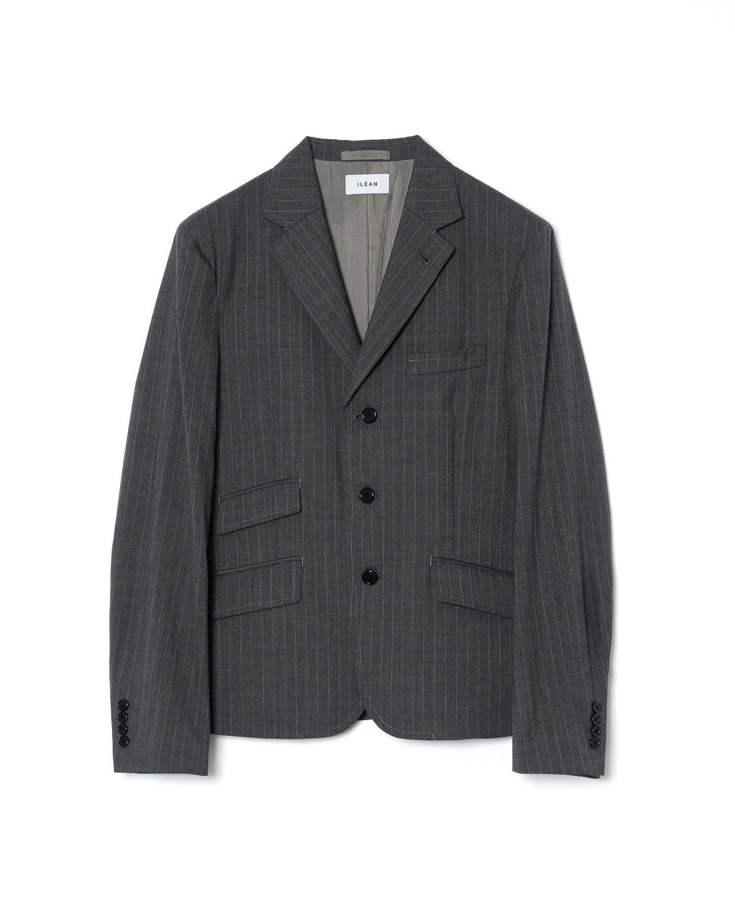 3B SINGLE-BREASTED WOOL JACKET / GRAY
