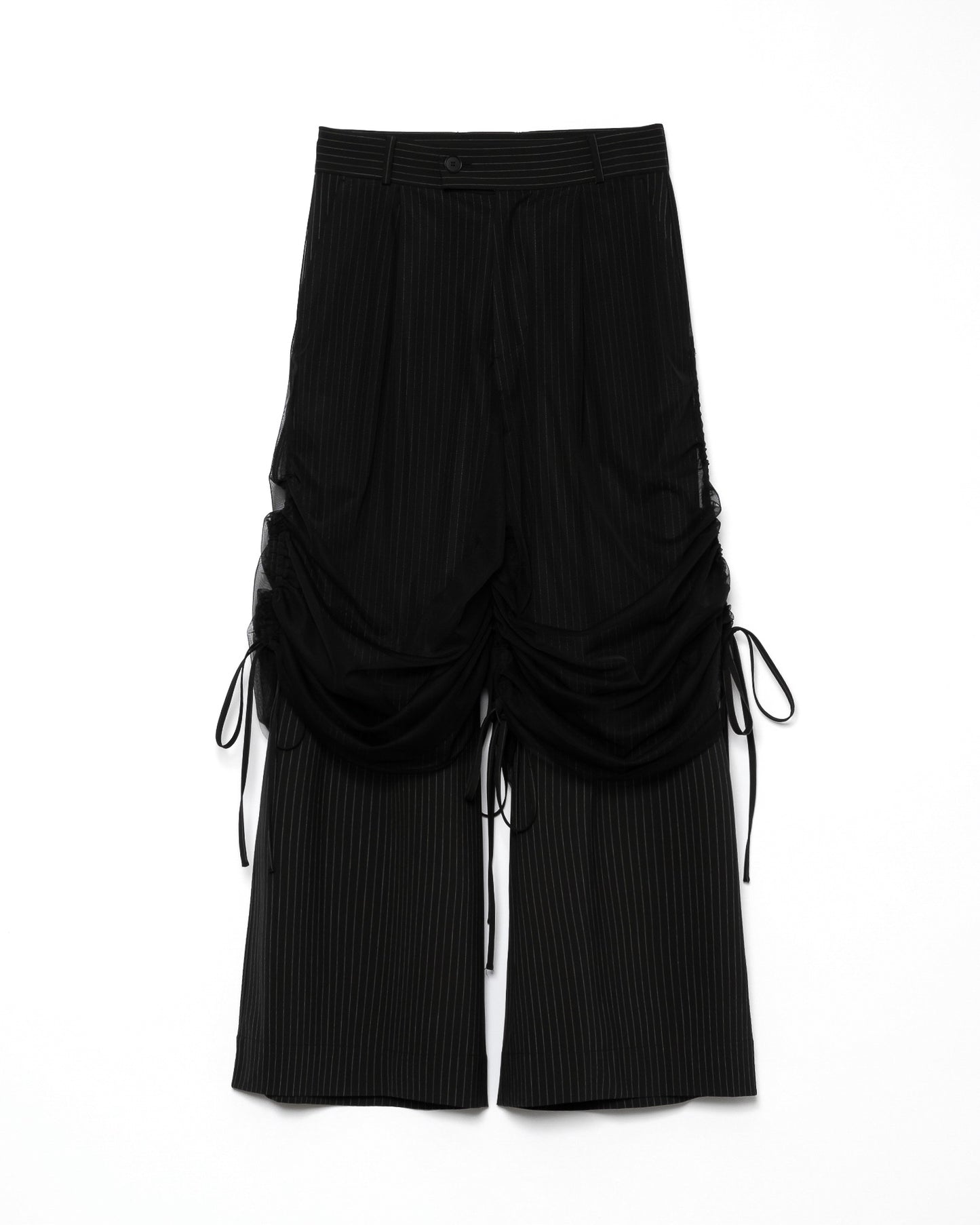 TULLE LAYERED MODULAR STRIPE SLACKS