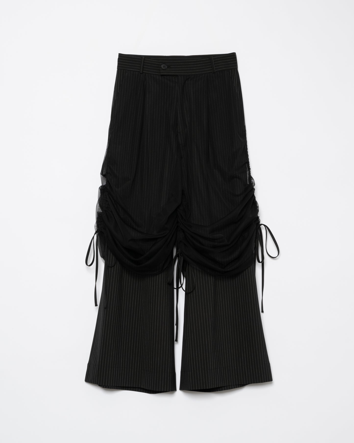 Tulle Layered Modular Stripe Slacks