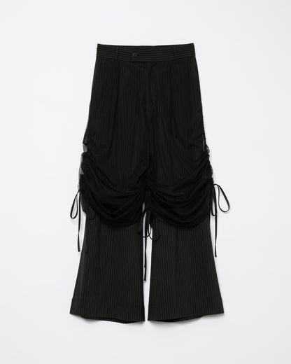 Tulle Layered Modular Stripe Slacks