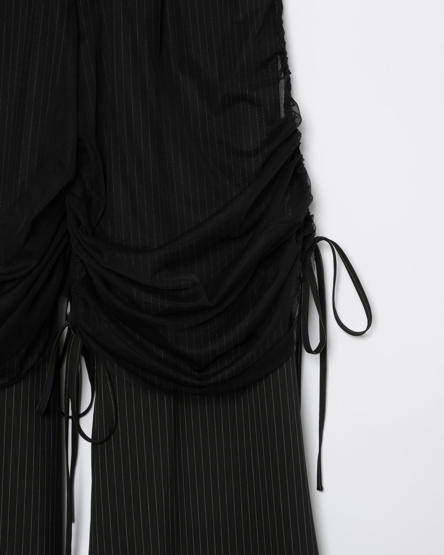 Tulle Layered Modular Stripe Slacks