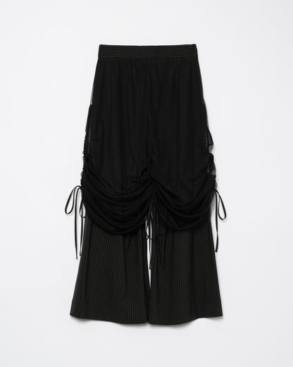 Tulle Layered Modular Stripe Slacks