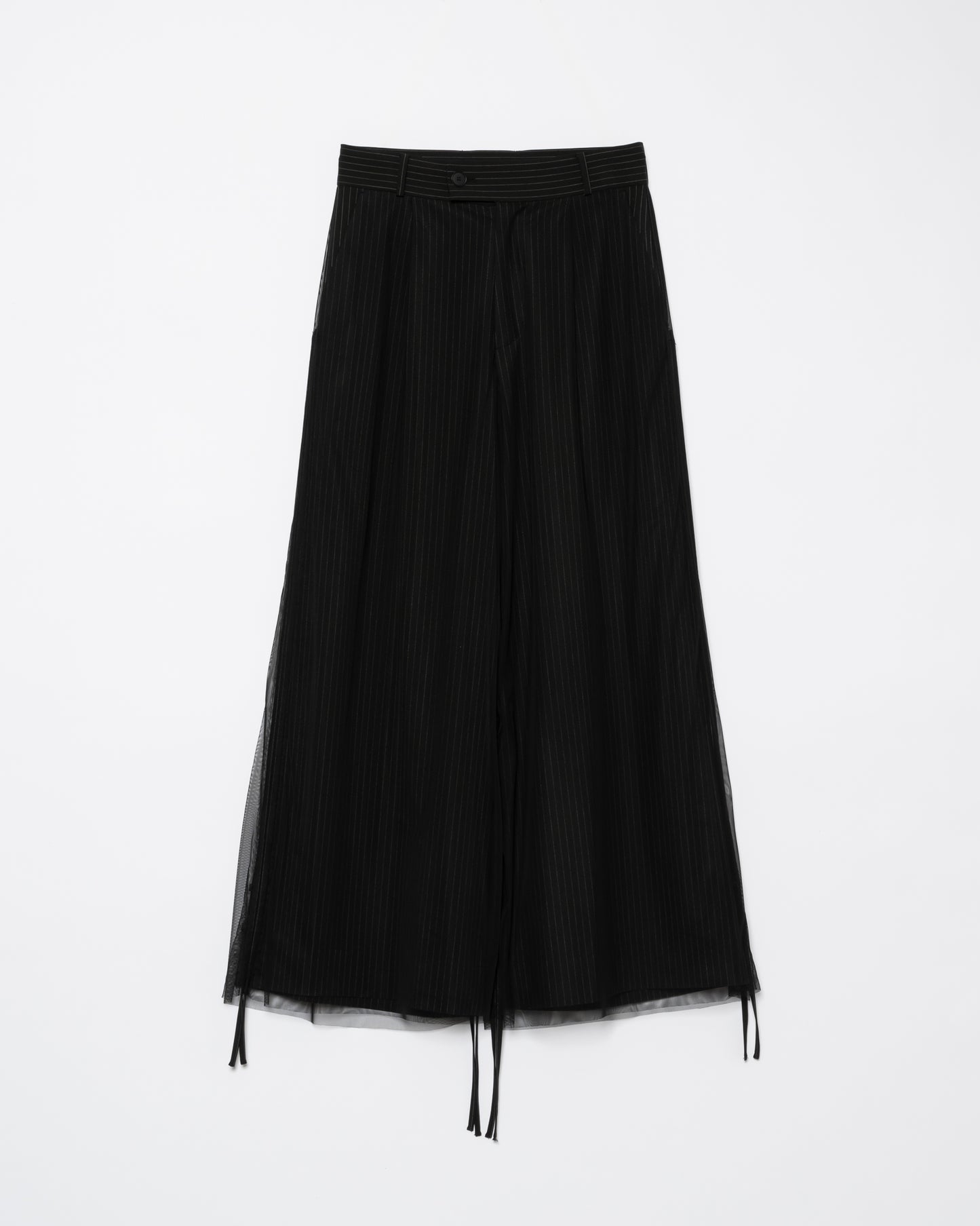 Tulle Layered Modular Stripe Slacks