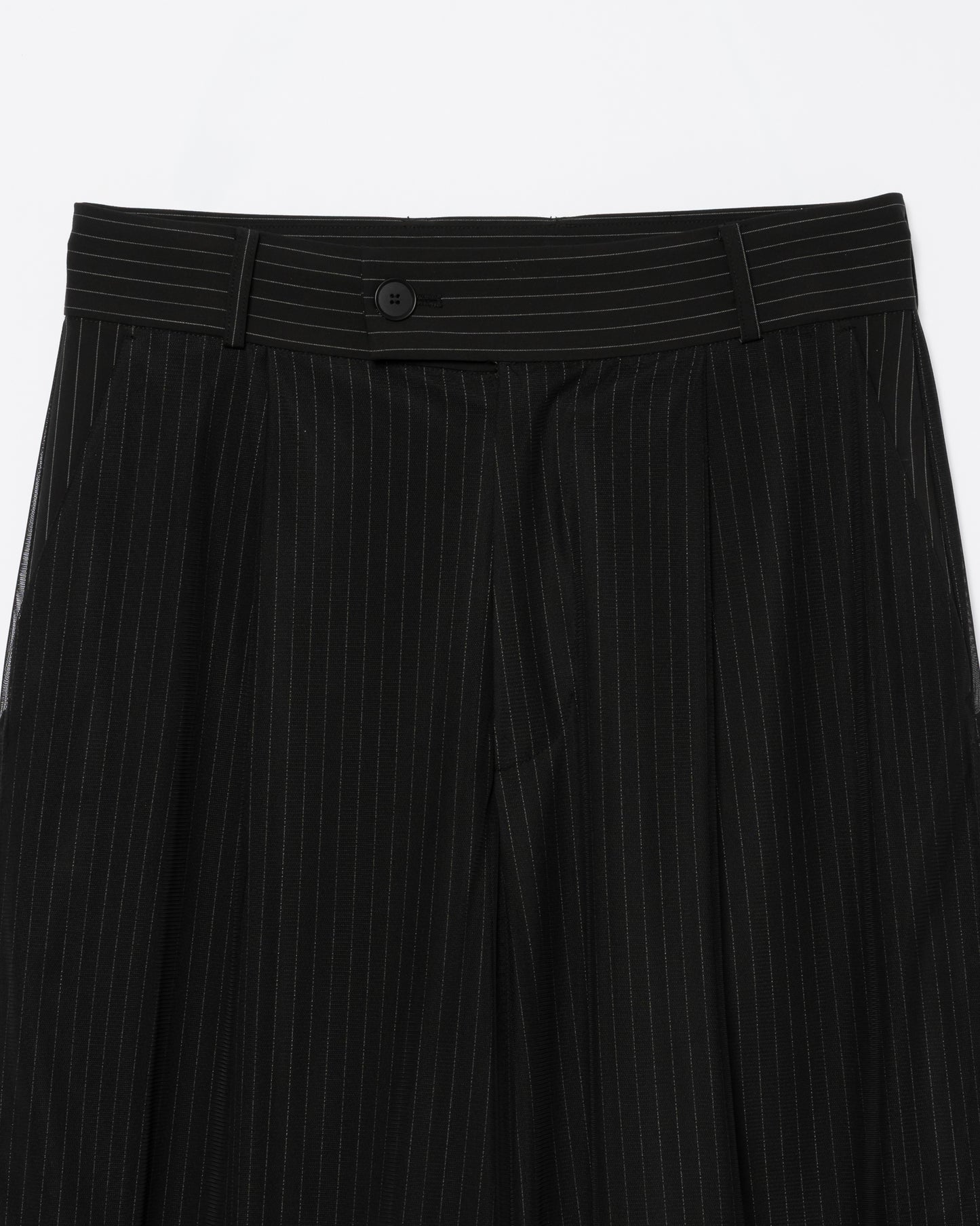 Tulle Layered Modular Stripe Slacks