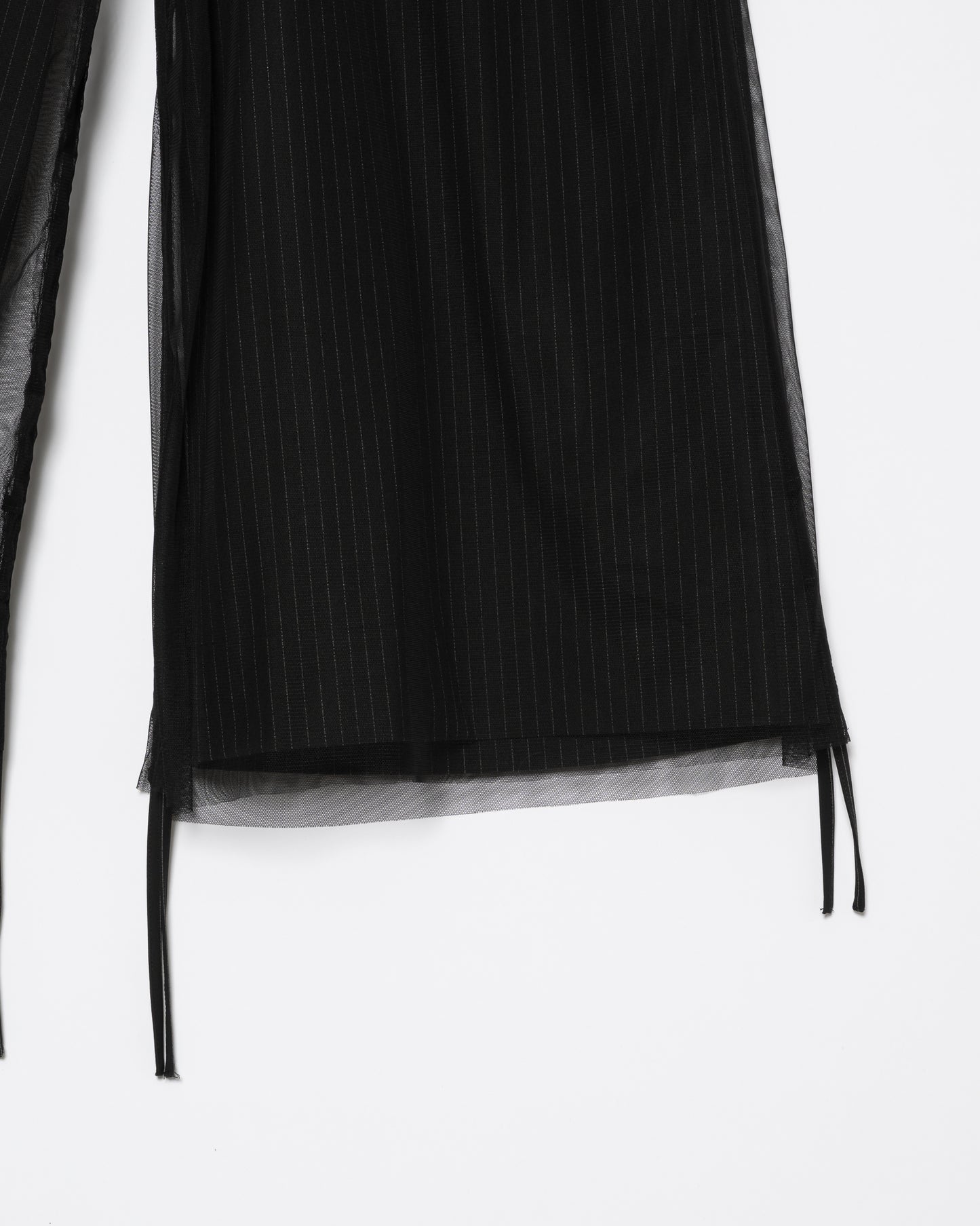 Tulle Layered Modular Stripe Slacks