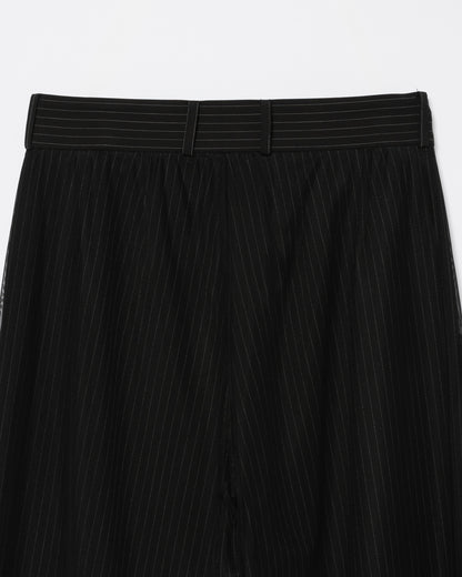 Tulle Layered Modular Stripe Slacks