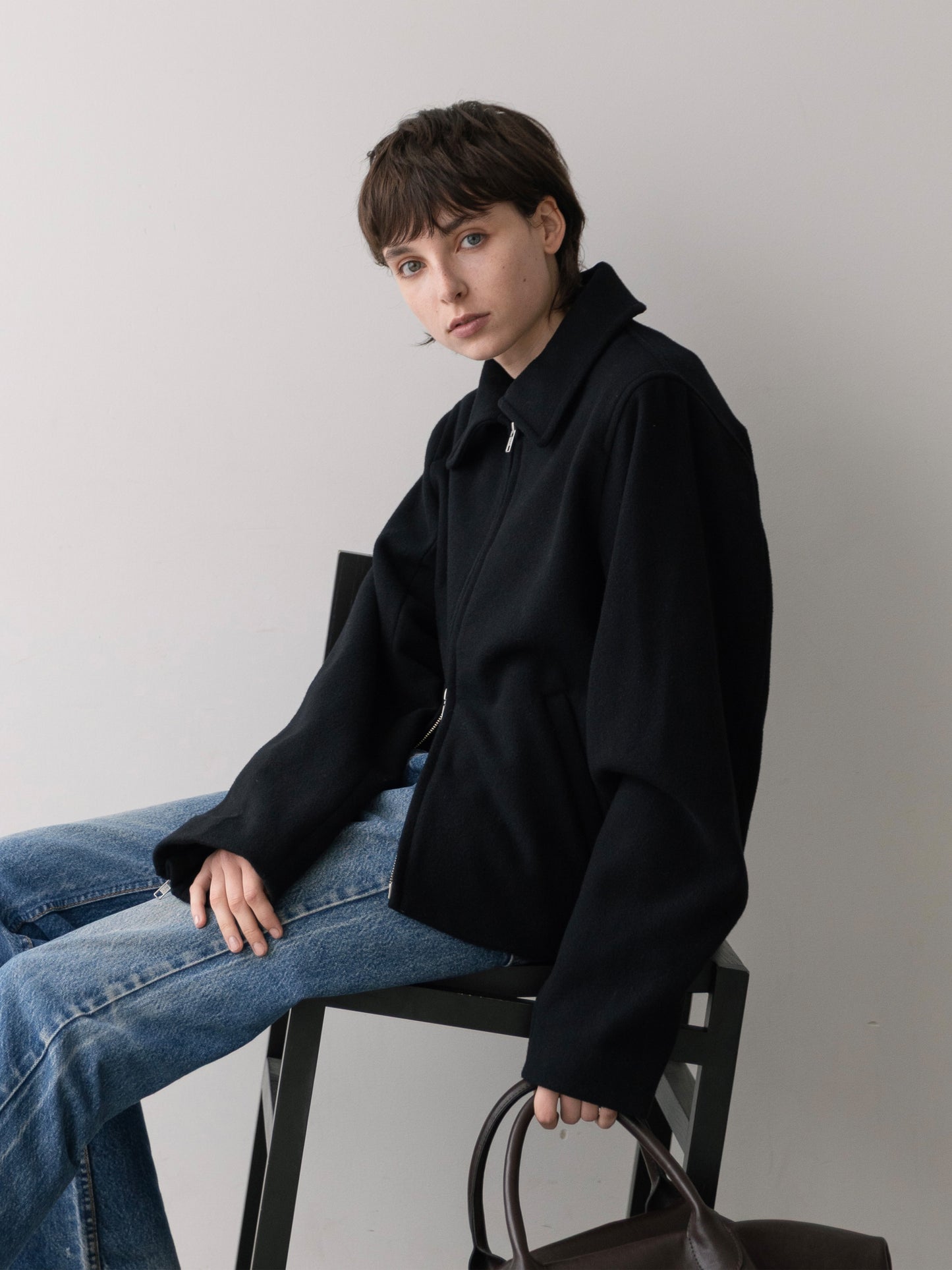 Refined Wool Short Blouson