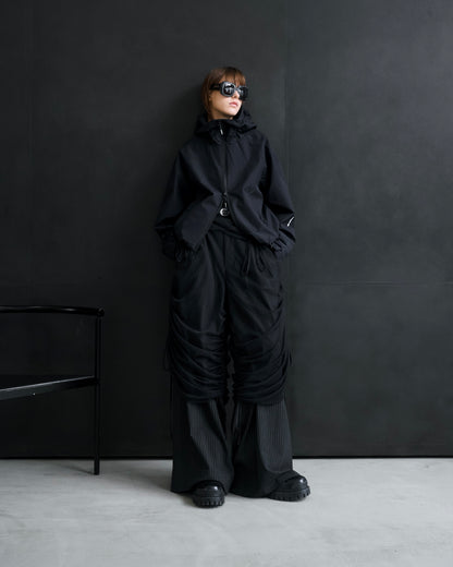 Tulle Layered Modular Stripe Slacks