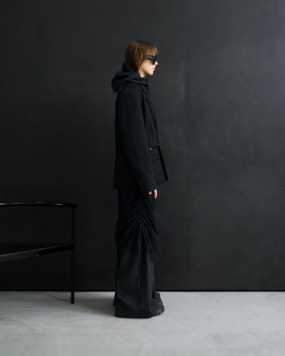 Tulle Layered Modular Stripe Slacks