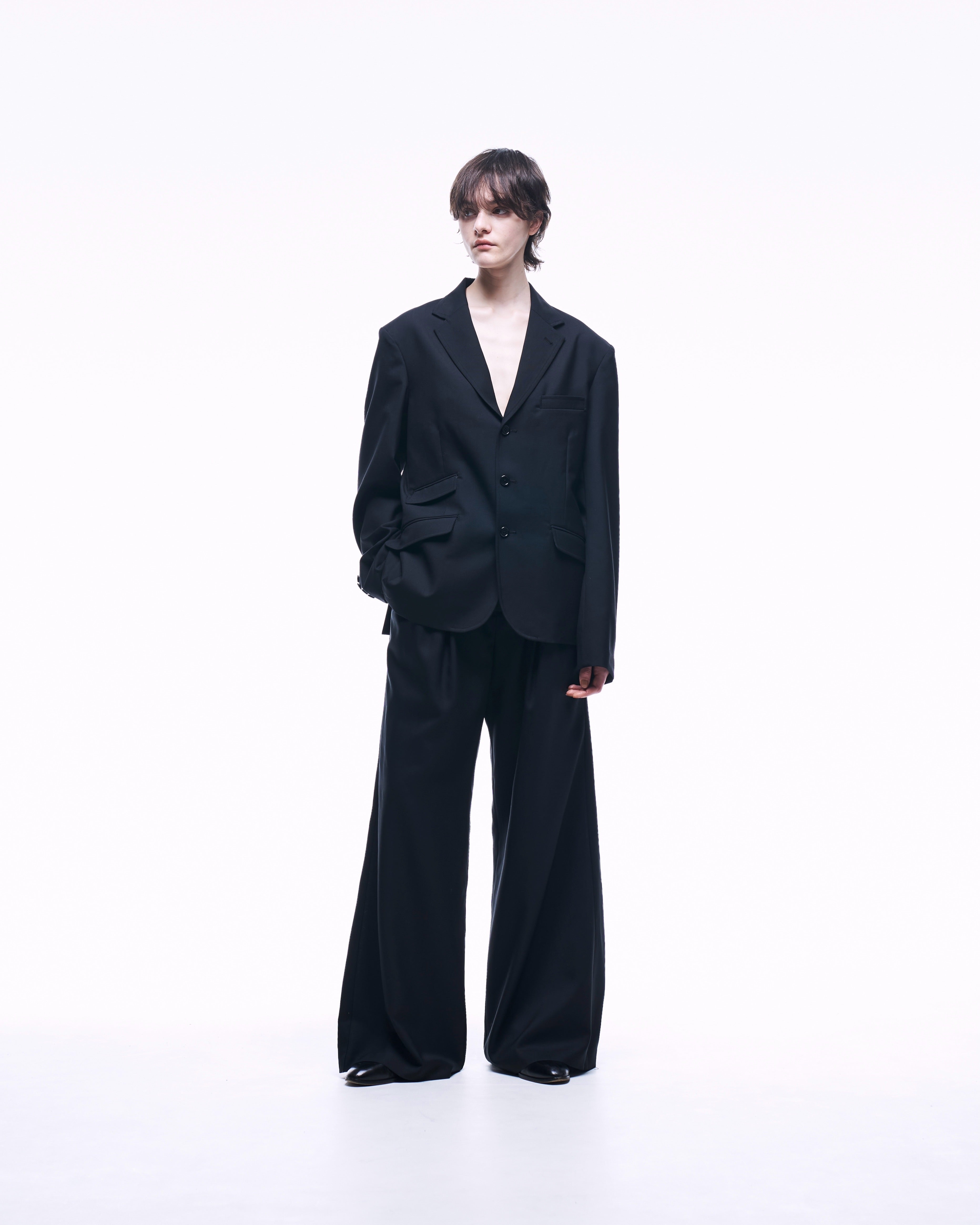 2TUCK WIDE STRAIGHT WOOL TROUSERS – ILEAN