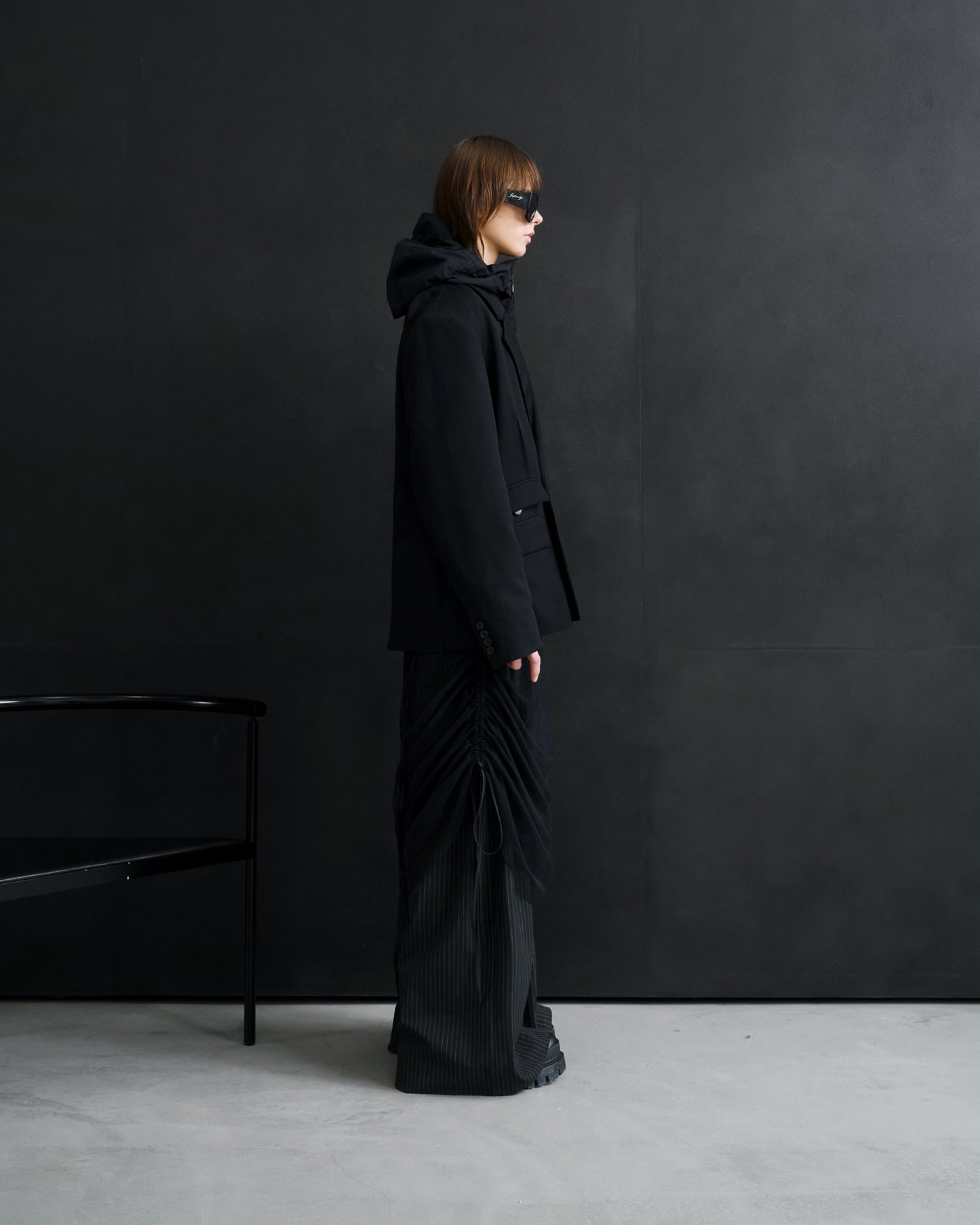 WOOL DOUBLE-BREASTED MODULAR JACKET