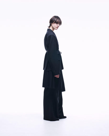 ASYMMETRY WOOL WRAP SKIRT
