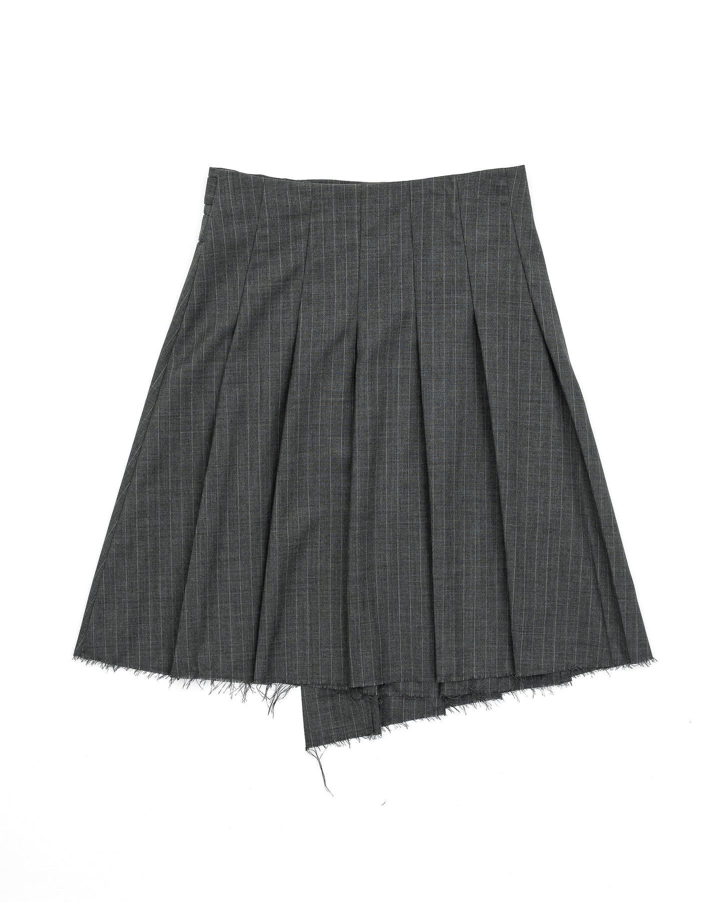 ASYMMETRY WOOL WRAP SKIRT / GRAY