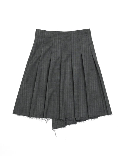ASYMMETRY WOOL WRAP SKIRT / GRAY