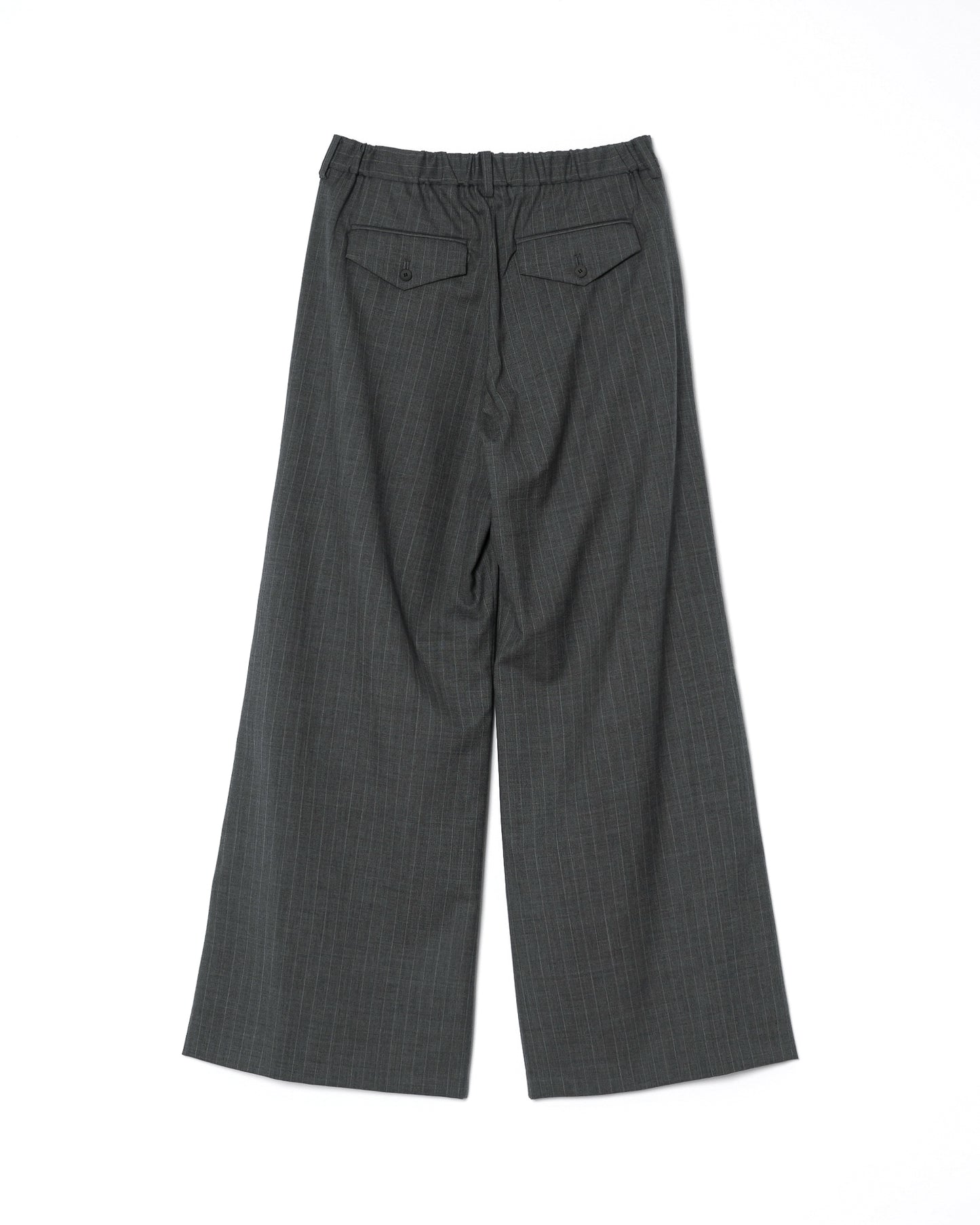 2TUCK WIDE STRAIGHT WOOL TROUSERS / GRAY