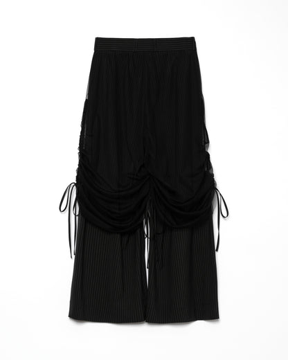 TULLE LAYERED MODULAR STRIPE SLACKS