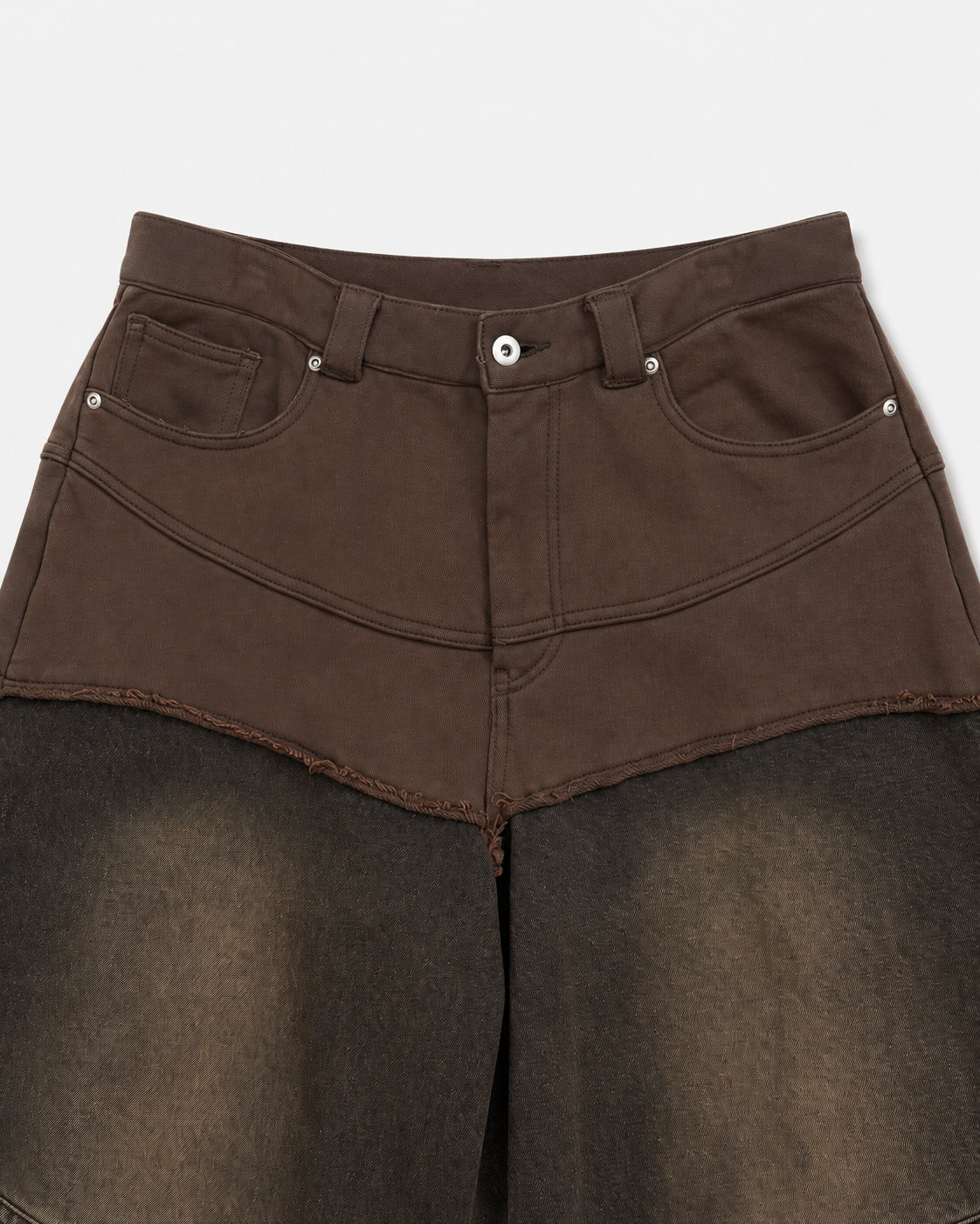 HYBRID DOCKING DENIM PANTS / BROWN – ILEAN