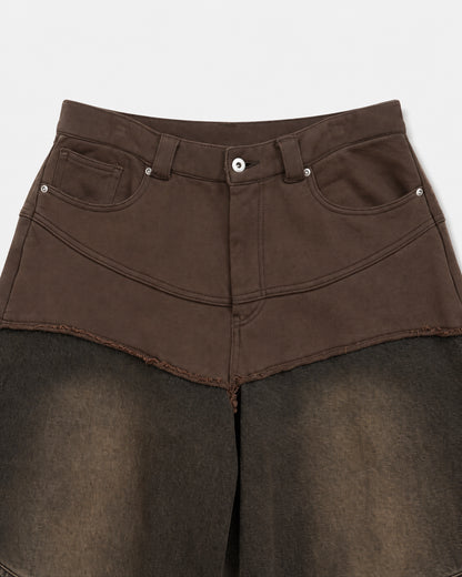 HYBRID DOCKING DENIM PANTS / BROWN