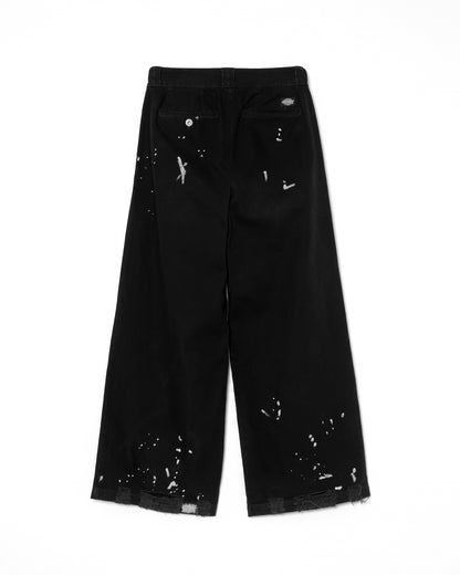 DICKIES EXCLUSIVE FOR ILÉAN VINTAGE PAINT BAGGY PANTS / BLACK