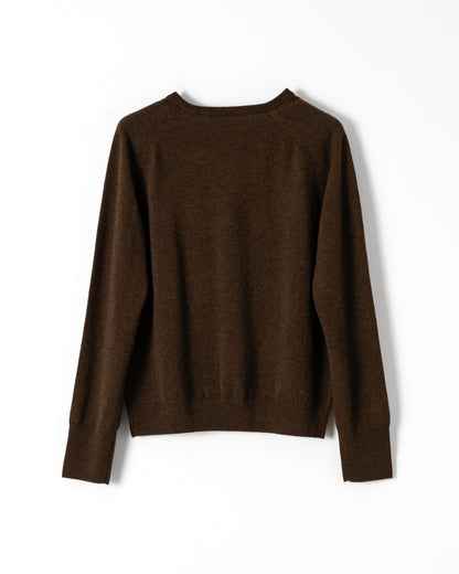 CASHMERE V-NECK KNIT / BROWN