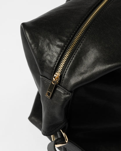 TIMELESS LEATHER BOSTON BAG / BLACK×GOLD