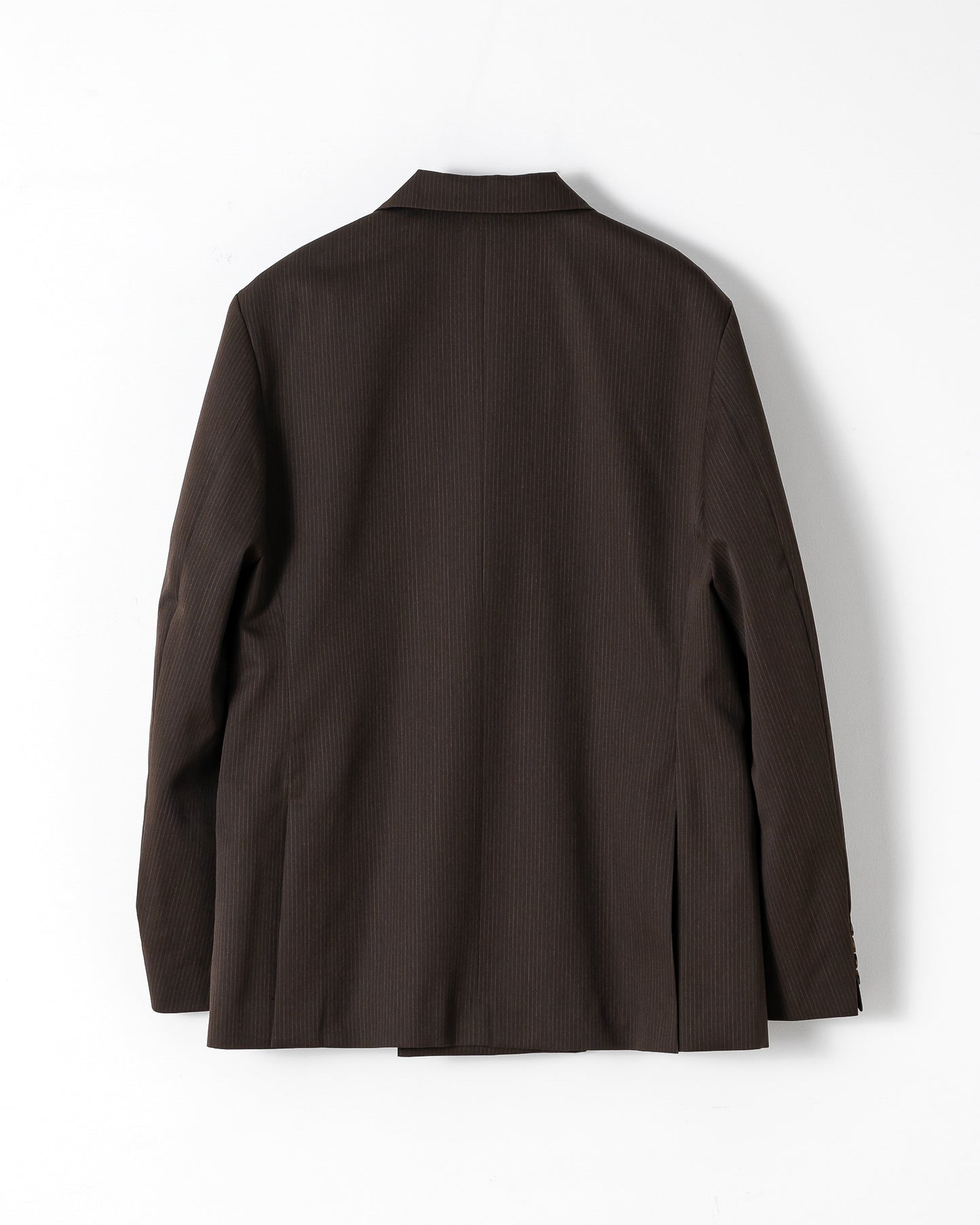 WOOL DOUBLE-BREASTED PEAKED JACKET （STRIPED）   / BROWN