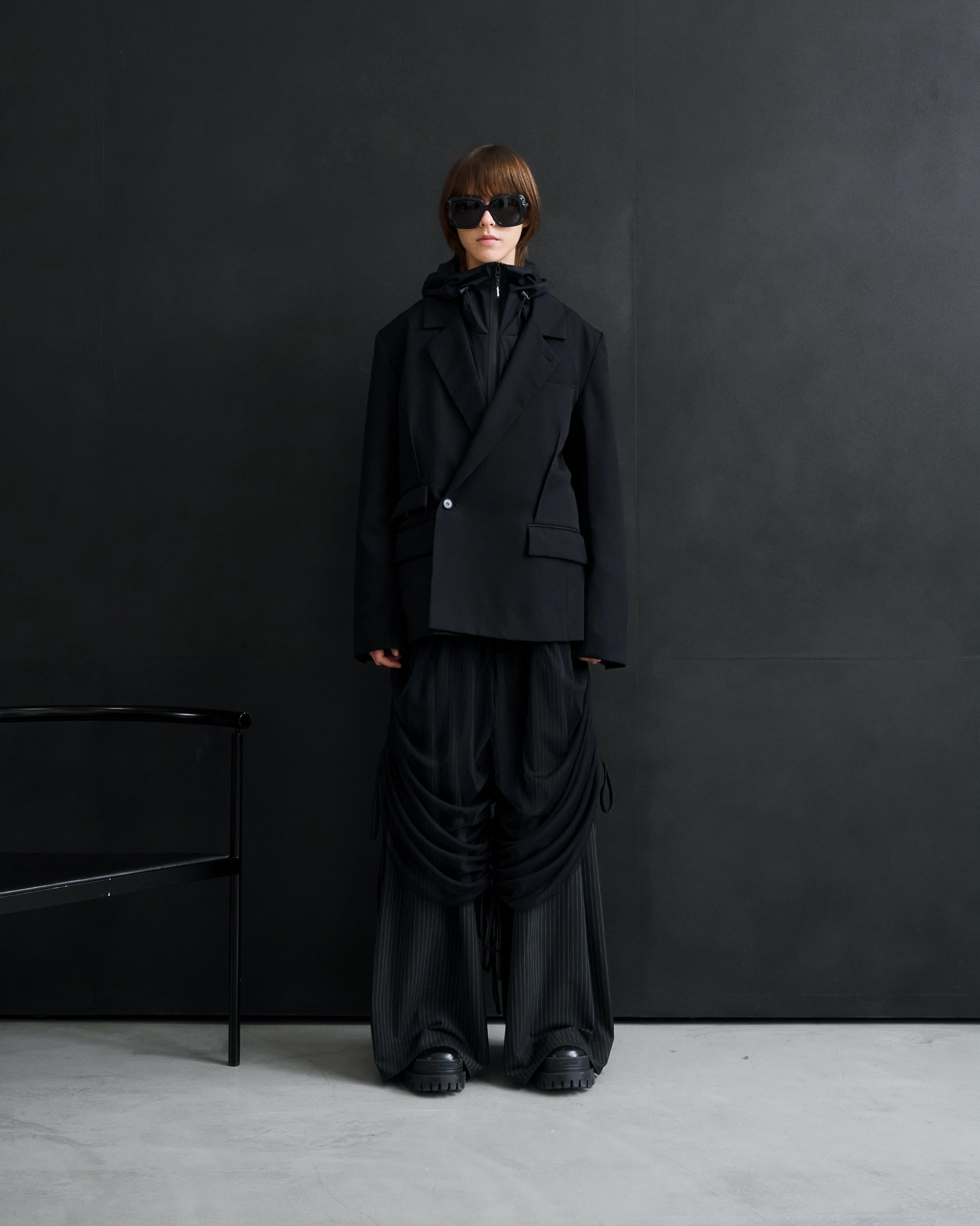 WOOL DOUBLE-BREASTED MODULAR JACKET – ILEAN