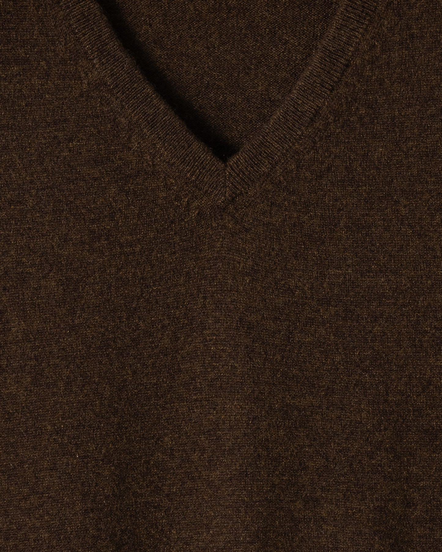 CASHMERE V-NECK KNIT / BROWN