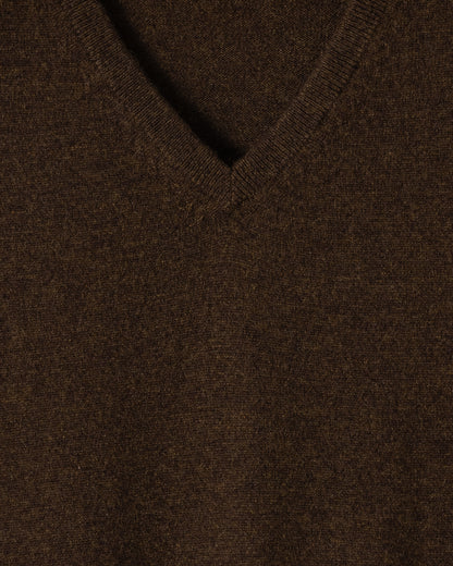 CASHMERE V-NECK KNIT / BROWN