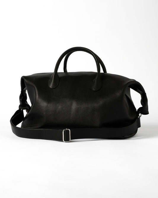 TIMELESS LEATHER BOSTON BAG / BLACK×SILVER