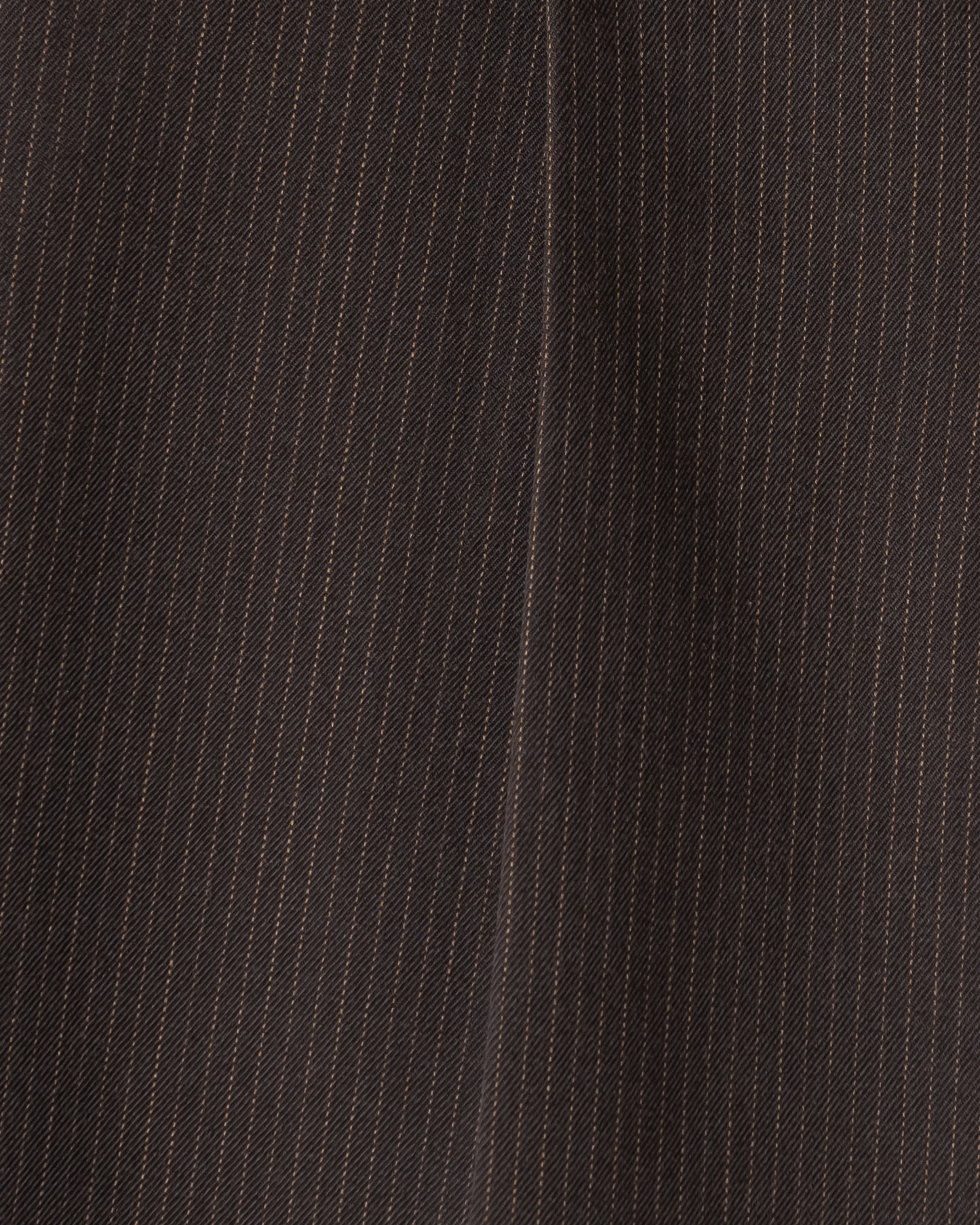 WIDE STRAIGHT BUGGY WOOL SLACKS （STRIPED）/ BROWN