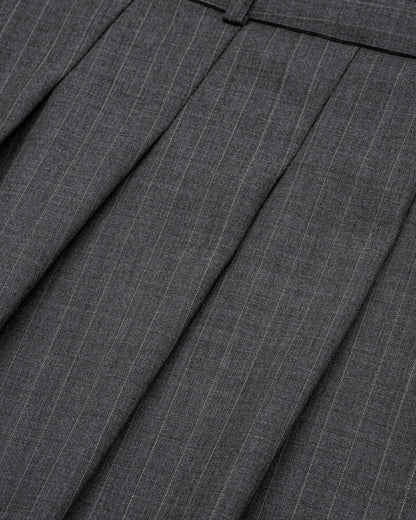 ASYMMETRY WOOL WRAP SKIRT / GRAY