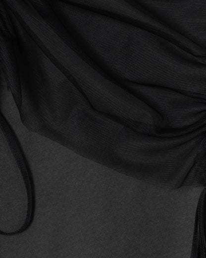 Tulle Modular Layered Long Sleeve T-Shirt ⁡ / BLACK