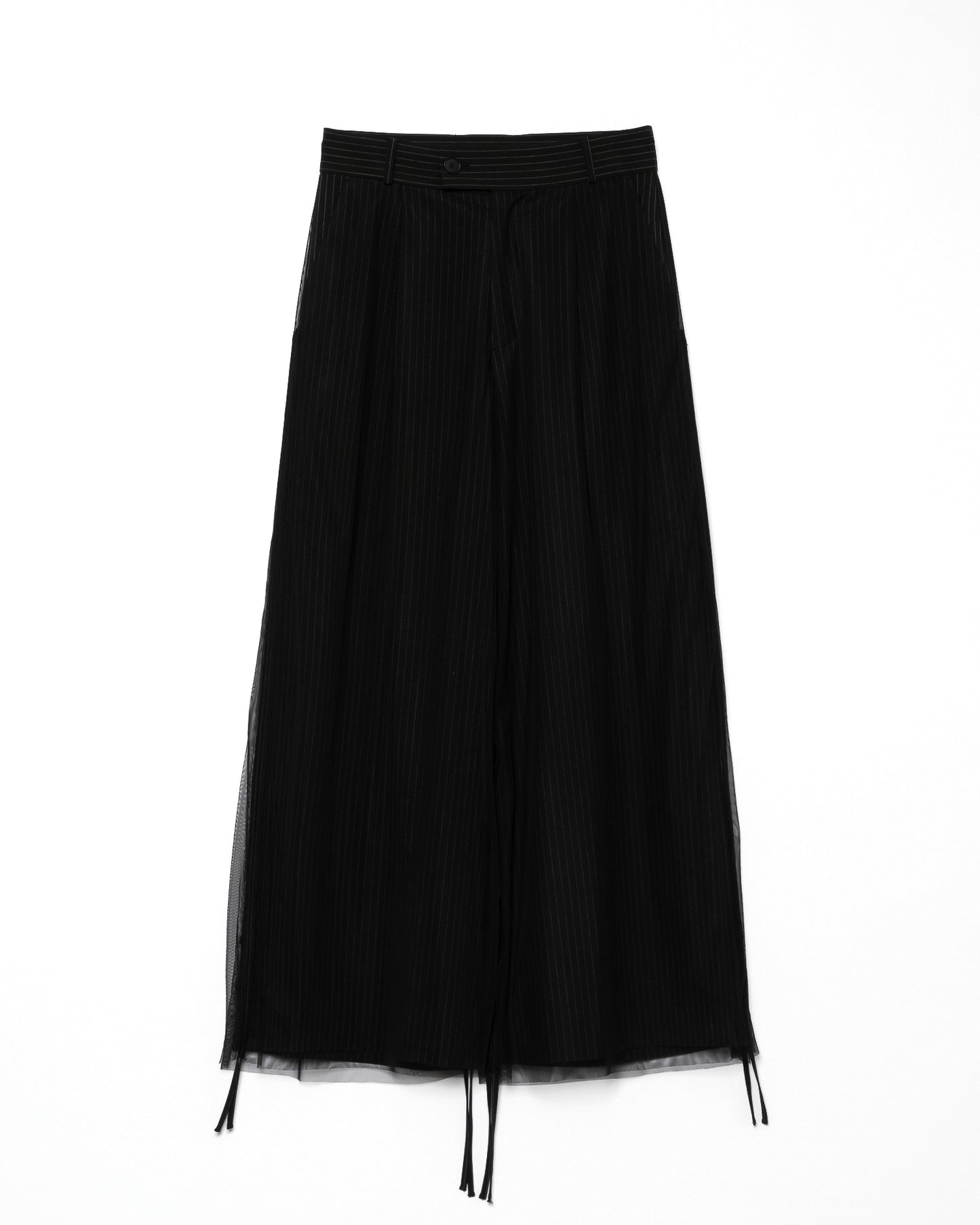TULLE LAYERED MODULAR STRIPE SLACKS