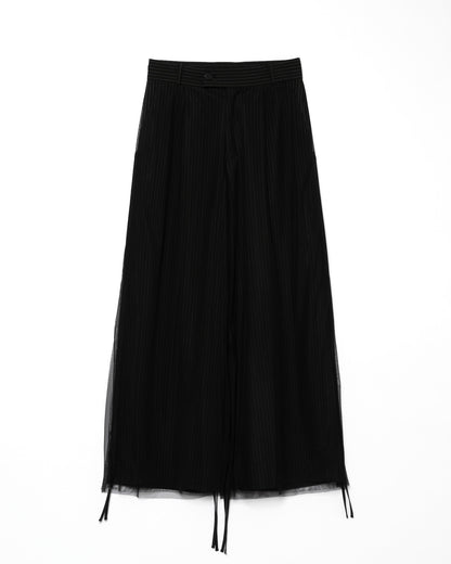 TULLE LAYERED MODULAR STRIPE SLACKS