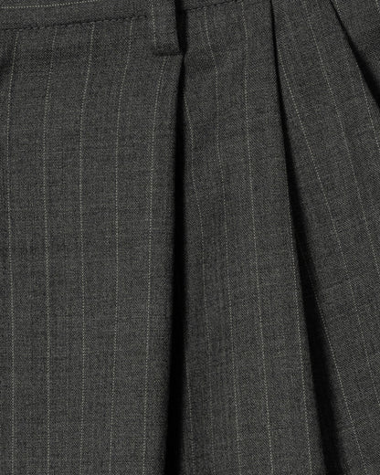 2TUCK WIDE STRAIGHT WOOL TROUSERS / GRAY