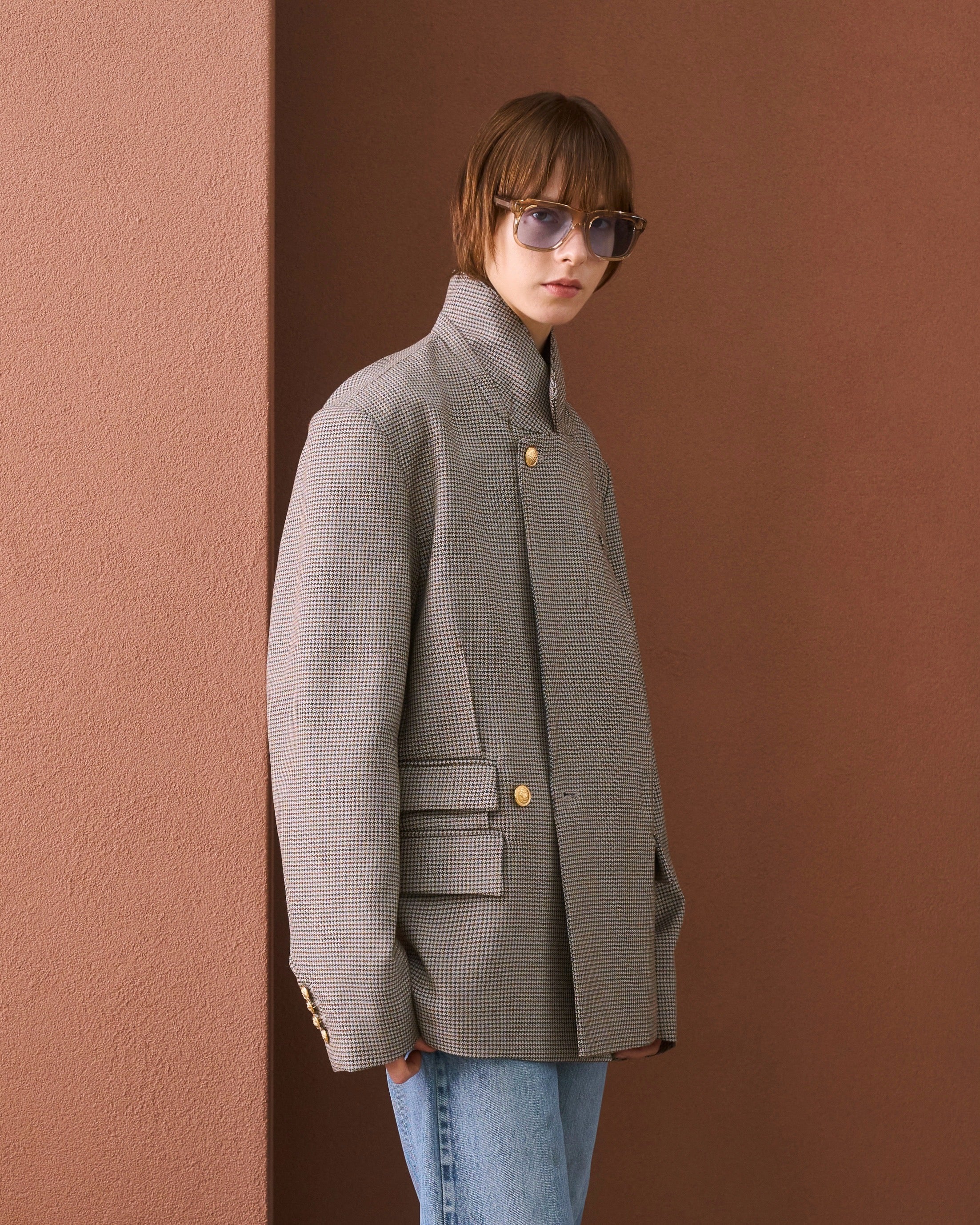 WOOL DOUBLE-BREASTED MODULAR JACKET – ILEAN