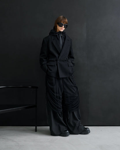 WOOL DOUBLE-BREASTED MODULAR JACKET