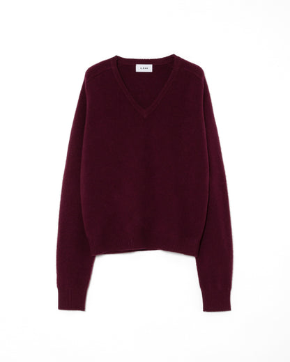 AUTHENTIC CASHMERE V-NECK KNIT / WINE
